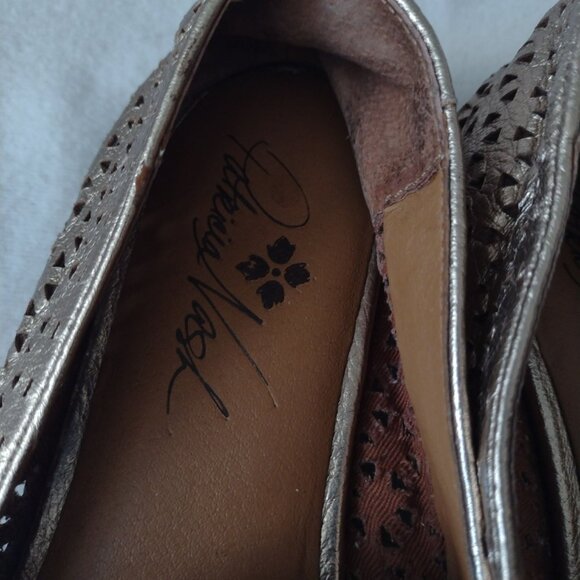 Patricia Nash Francesca Loafers 7 7M Pale Gold Leather Tassel Flats Shoes - Picture 4 of 9